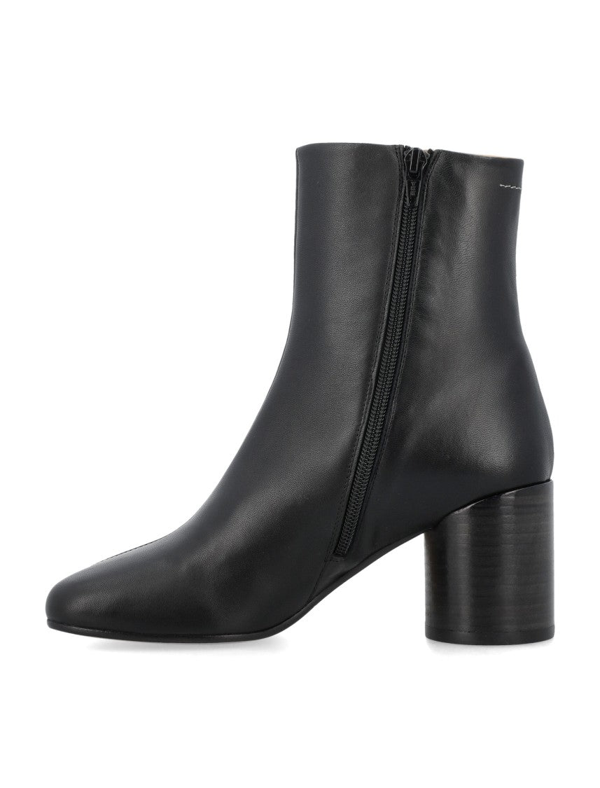 Mm6 By Maison Margiela Black Leather Ankle Booties