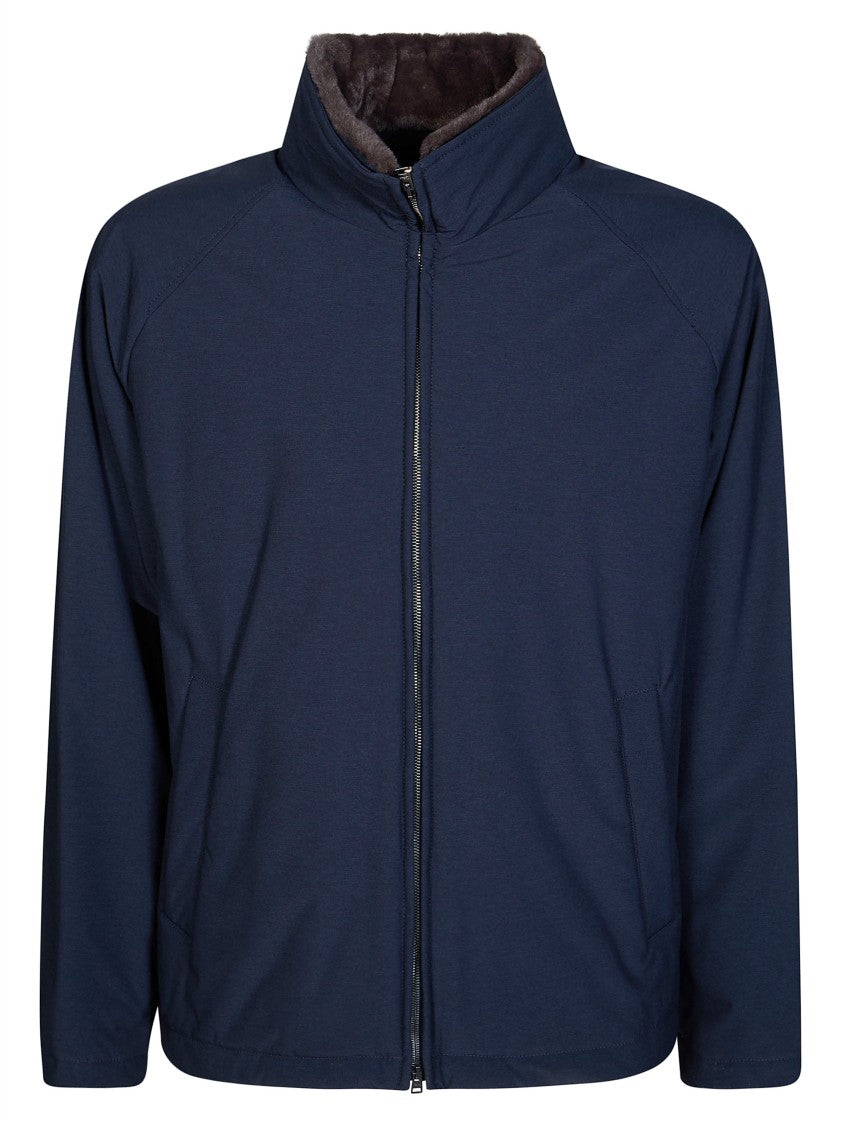 Herno Plush-Lined Zippered Casual Jacket