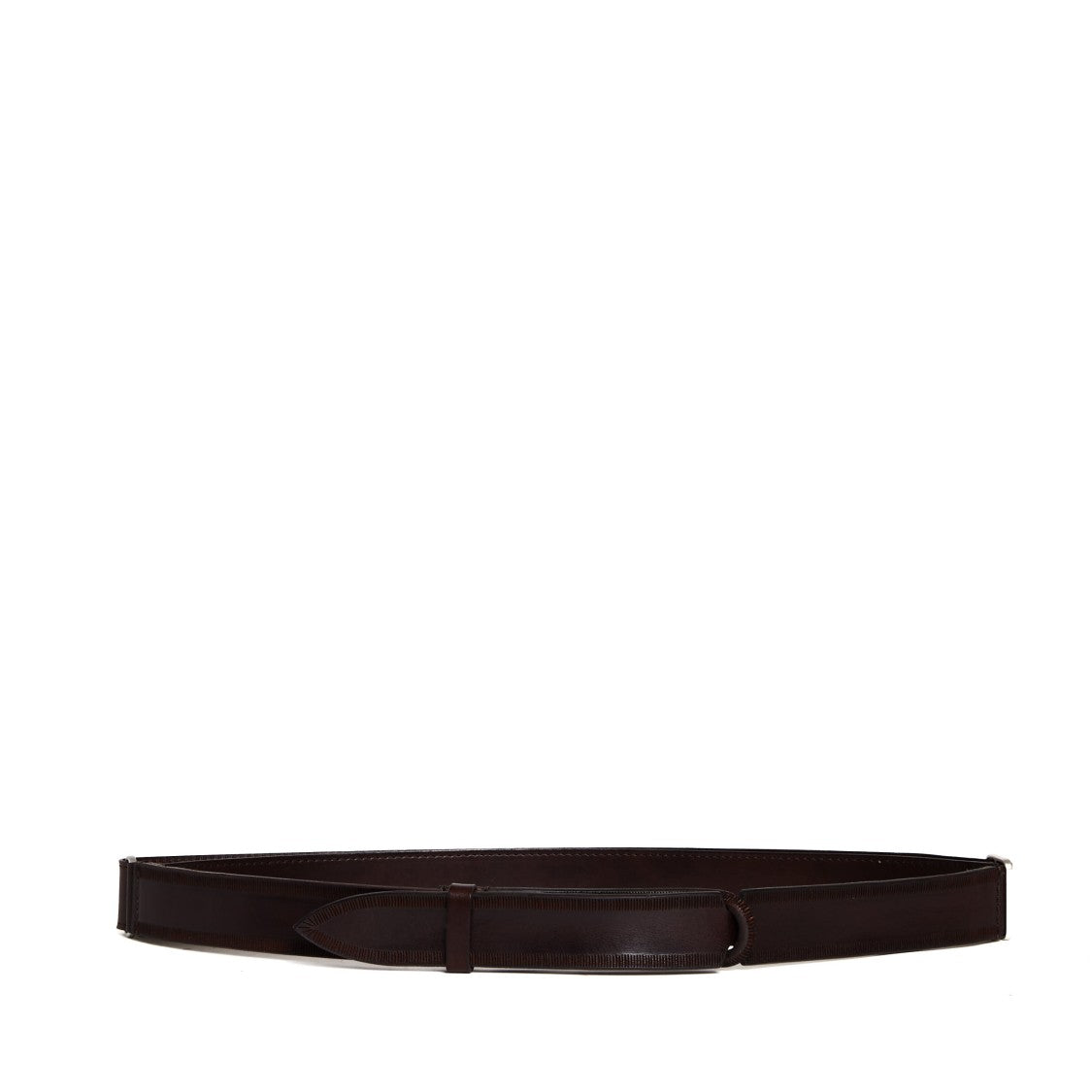Orciani Brown Leather Nobuckle Belt