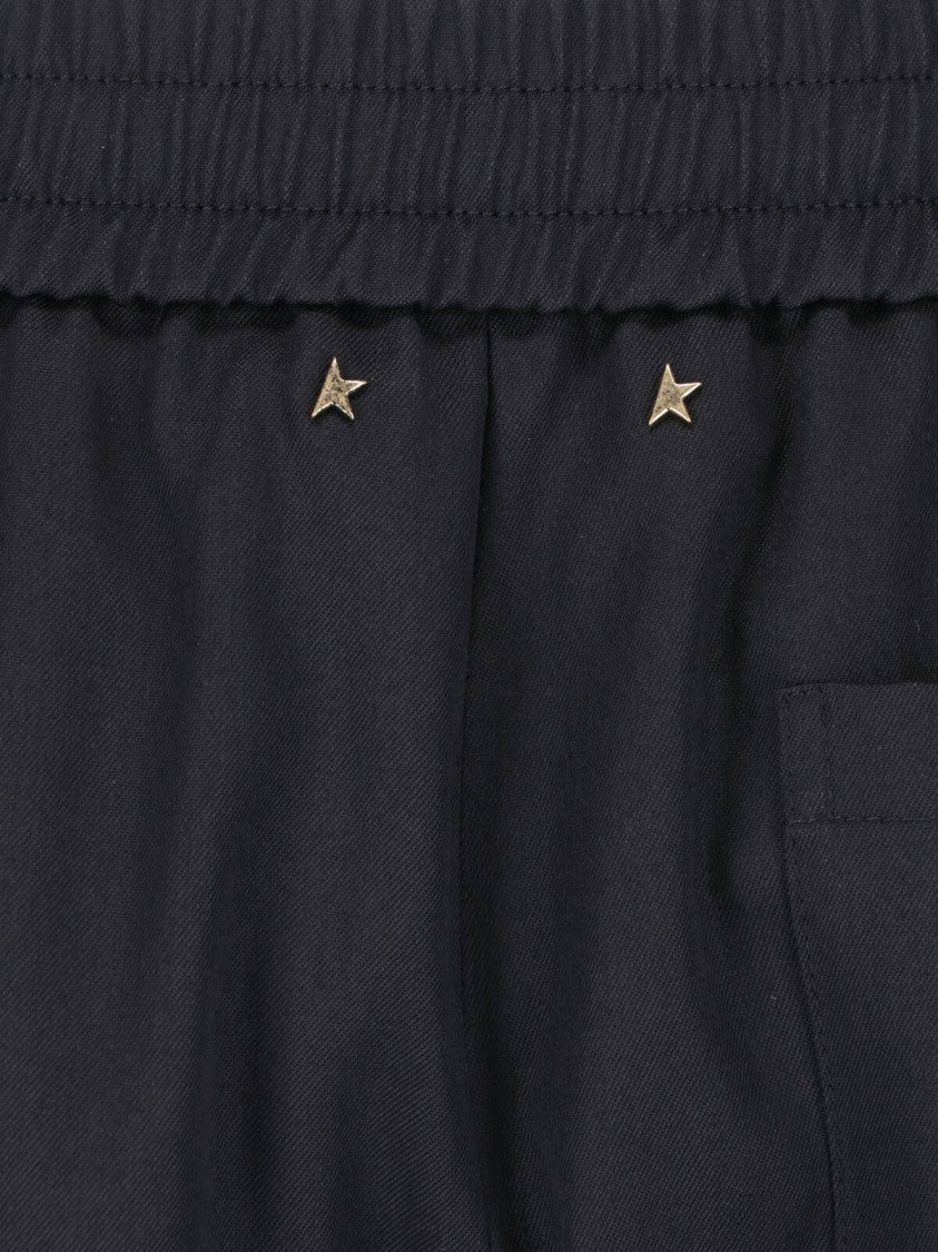 Golden Goose Black Virgin Wool Star Sweatpants