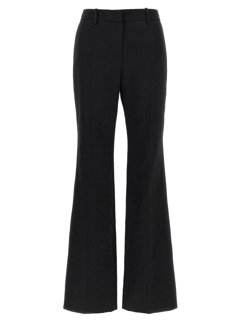 Magda Butrym Slightly Shiny Straight-Leg Pants With Pleat Detail