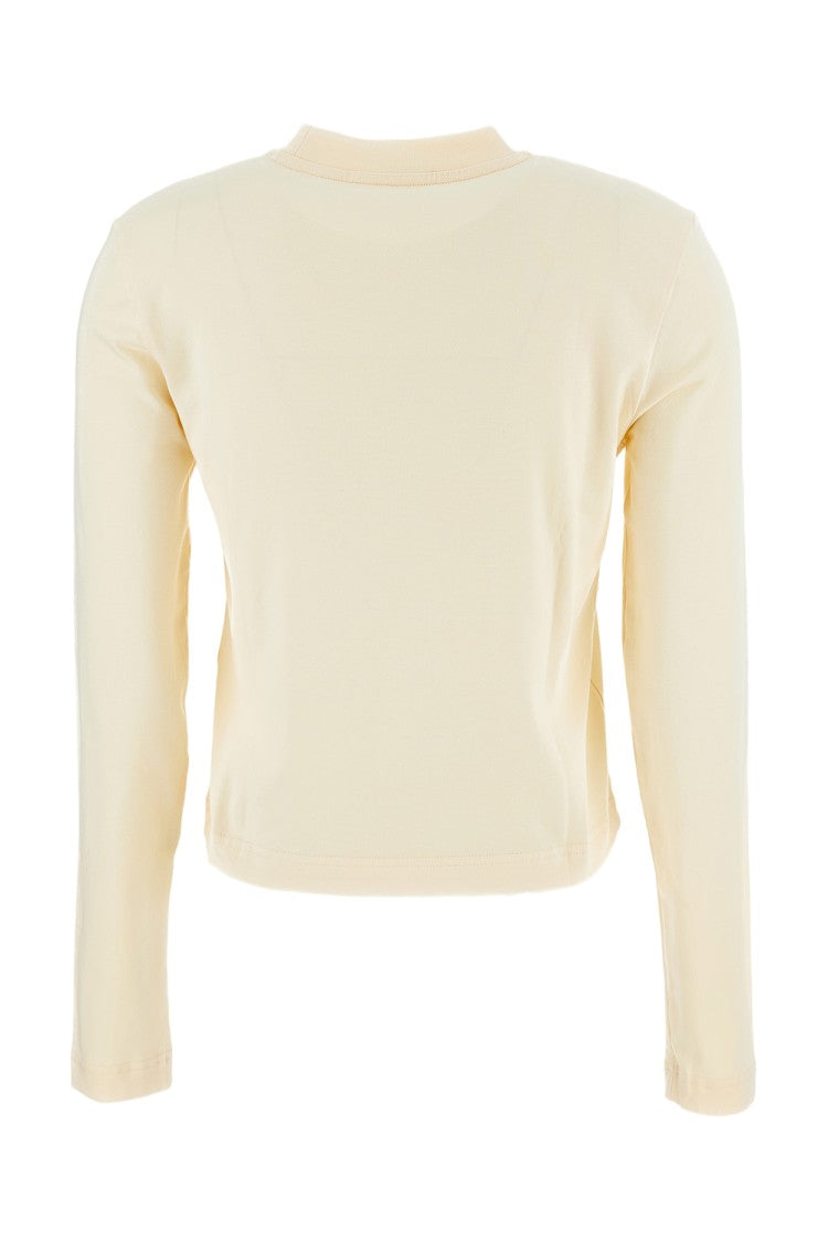 Jacquemus Cropped Cream Long-Sleeved T-Shirt