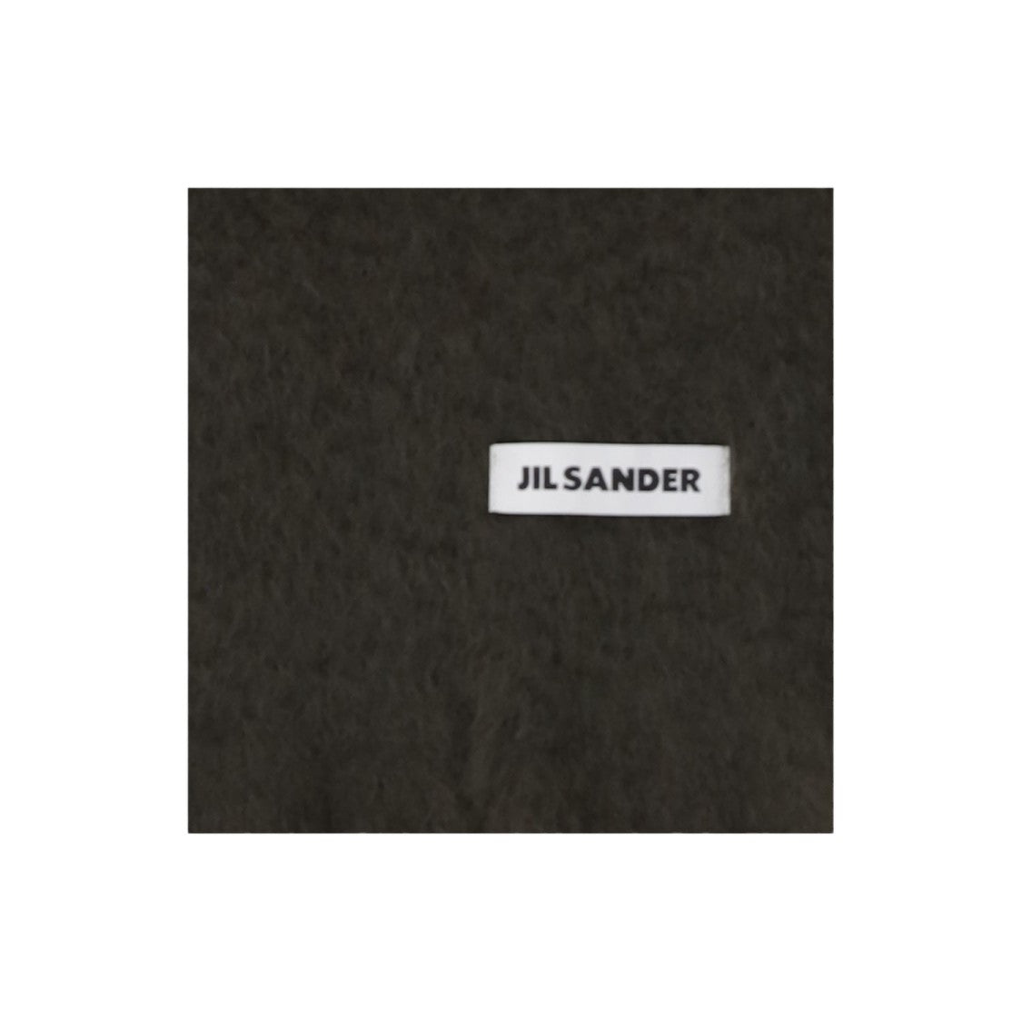 Jil Sander Dark Green Mohair Fringed Scarf
