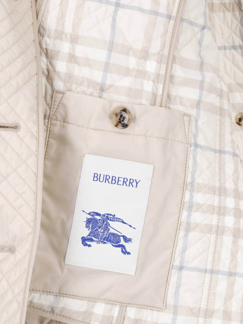 Burberry Cream Fernleigh Quilted Fabric Jacket