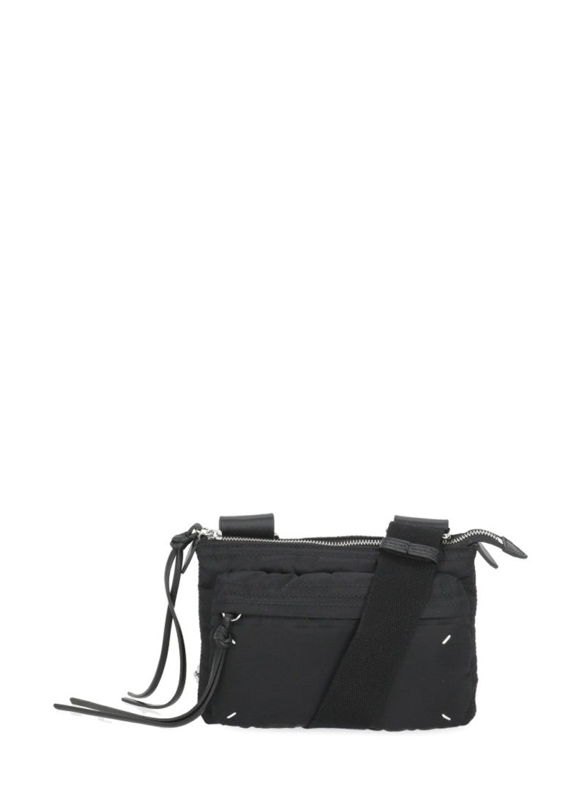 Maison Margiela Smooth Black Shoulder Bag With Adjustable Strap
