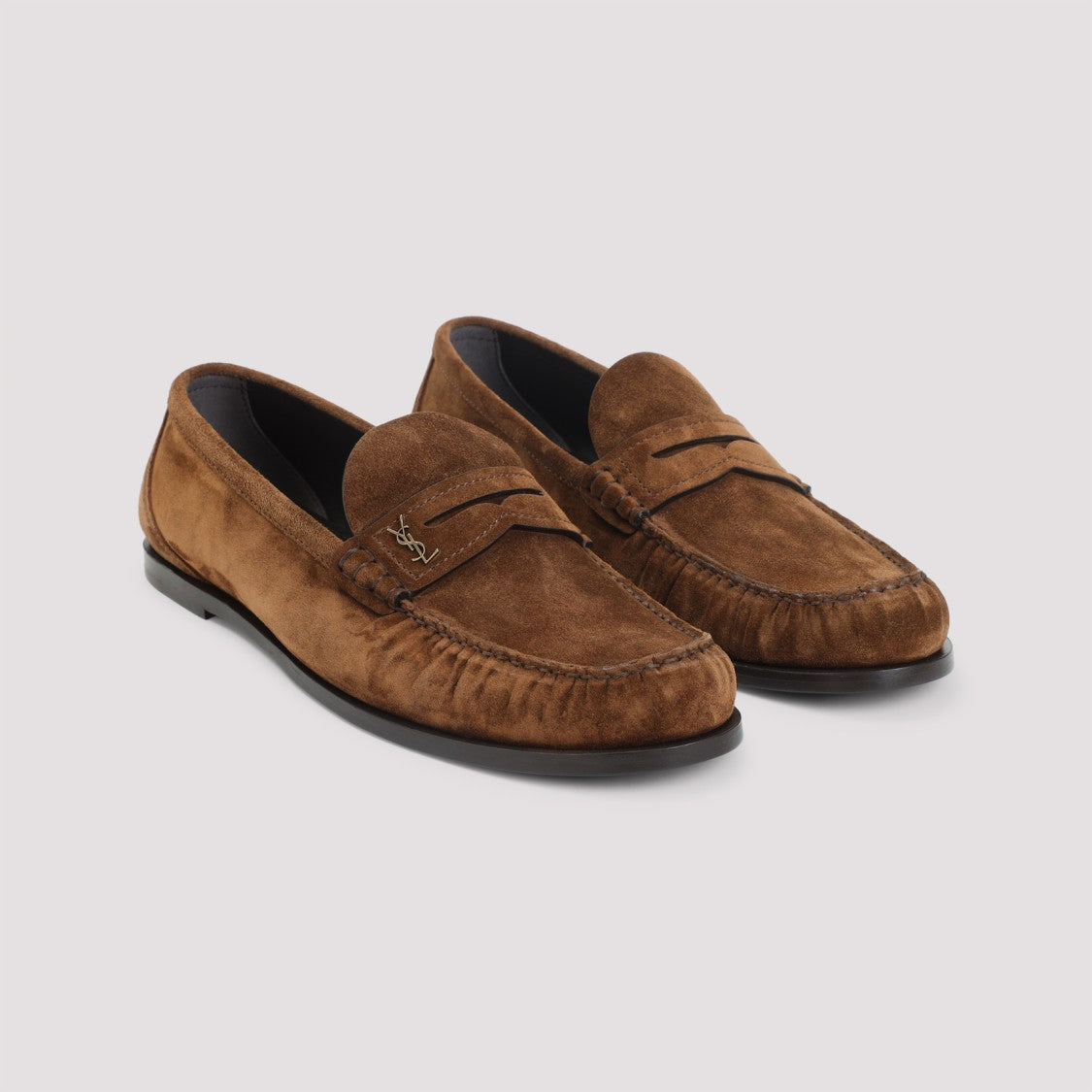 Saint Laurent Brown Suede Loafers