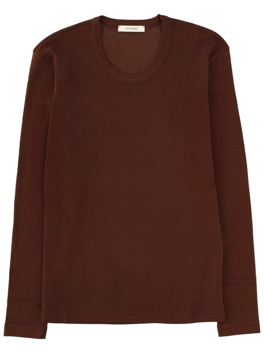 Lemaire Brown Cotton Straight Cut T-Shirt