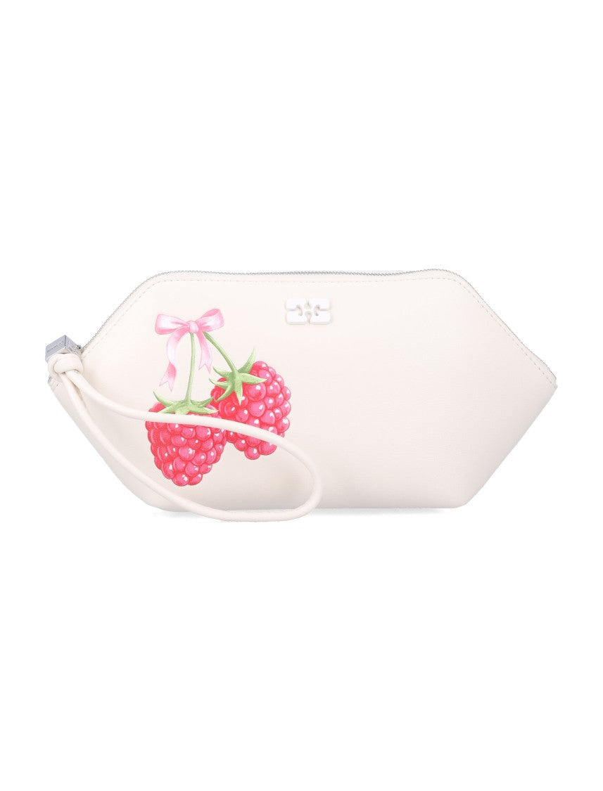 Ganni Bou Poutxch Raspberry Wristlet Pouch