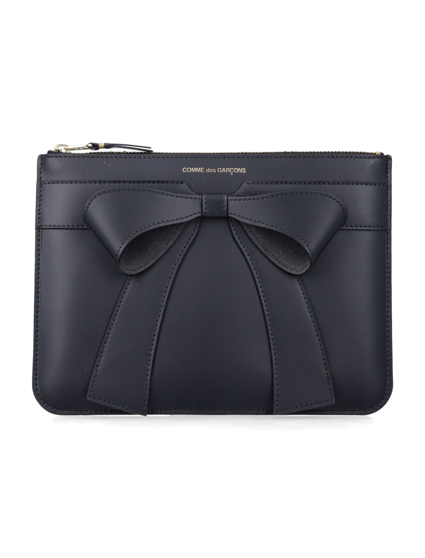 Comme Des Garçons Large Big Bow Leather Pouch