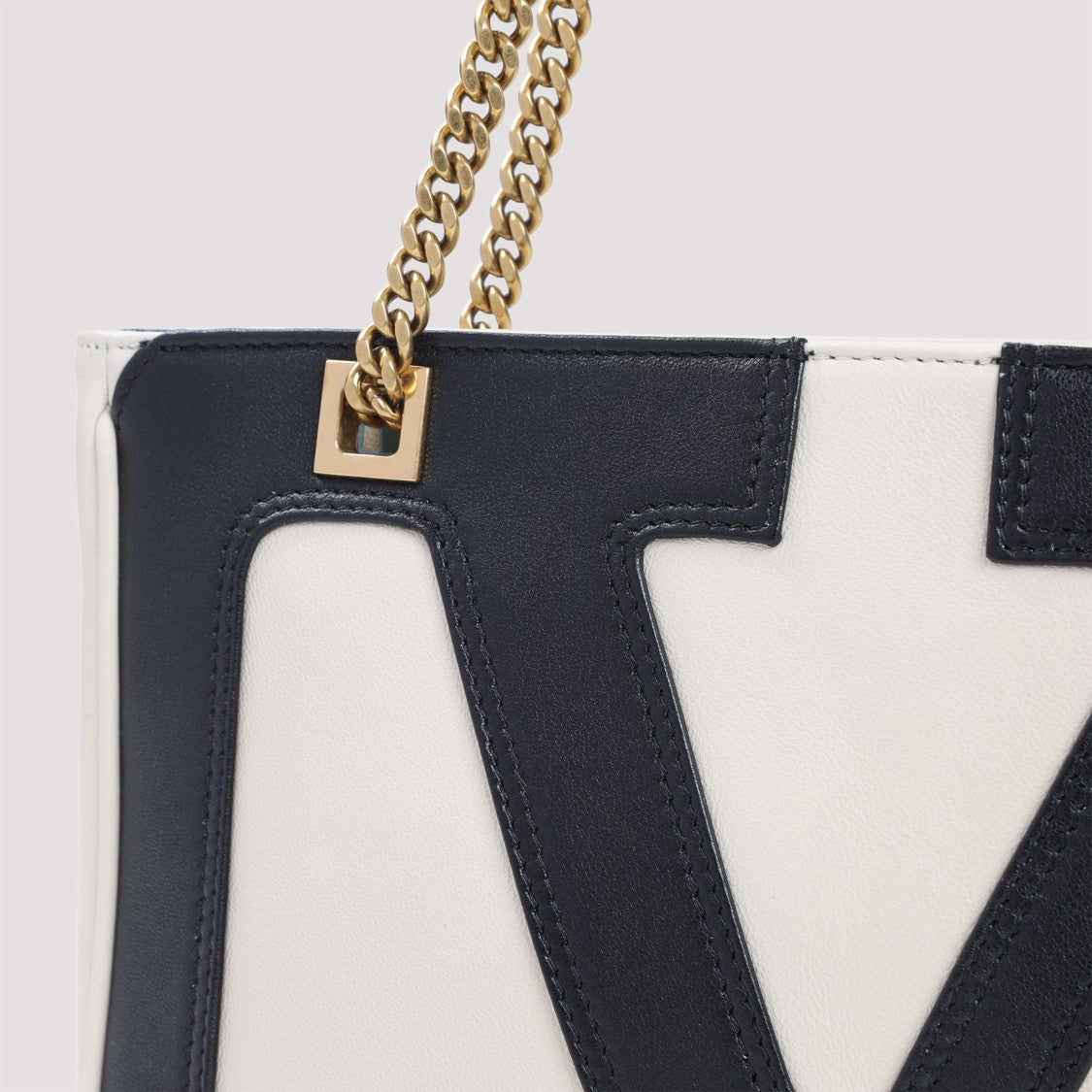 Valentino Garavani White Leather Viva Superstar Small Tote Bag
