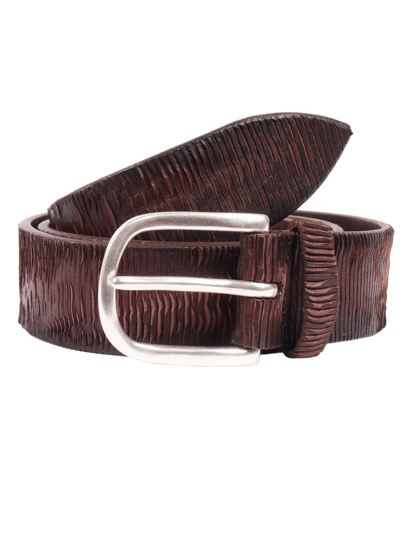 Claudio Orciani Dark Brown Textured Calf Belt