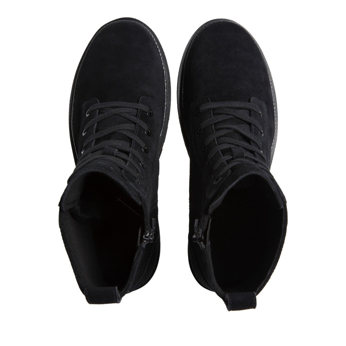Calvin Klein Jeans Black Durable Sole Lace Closure Suede Ankle Boots