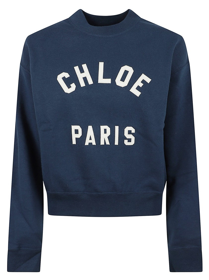 Chloé Cropped Boxy Mock-Neck Sweater