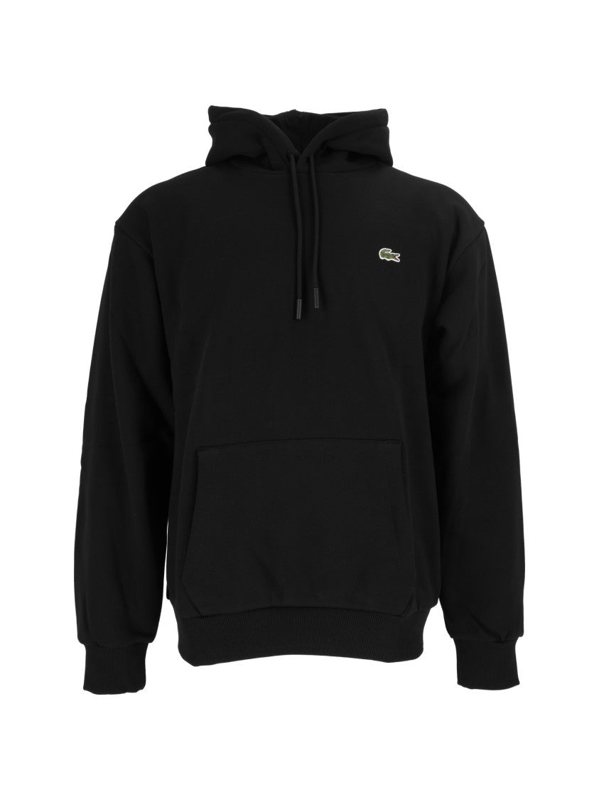Lacoste Black Embroidered Drawstring Sweatshirt