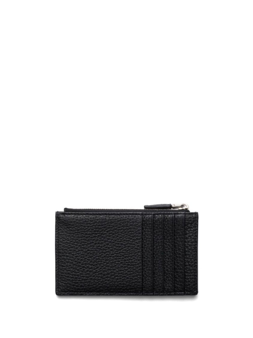 Prada Rectangular Zippered Wallet With Triangular Logo Plaque