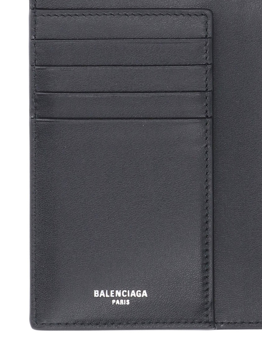 Balenciaga Black Passport Saffiano Leather Wallet Case