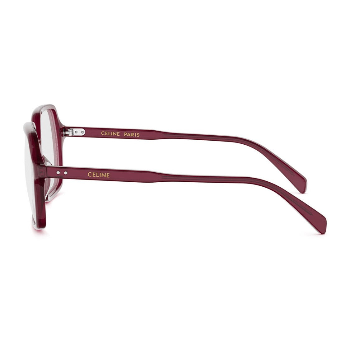 Celine Red Thin Recycled Acetate Square Eyeglasses