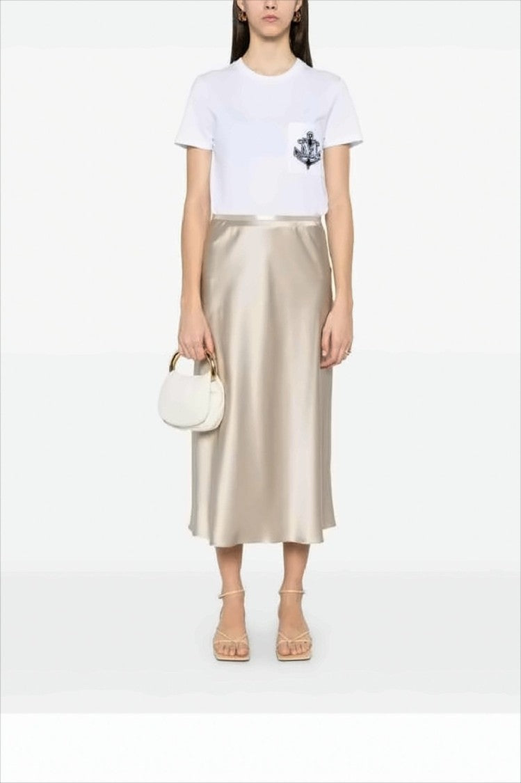 Max Mara Flowing Midi Silk Skirt With Waistband