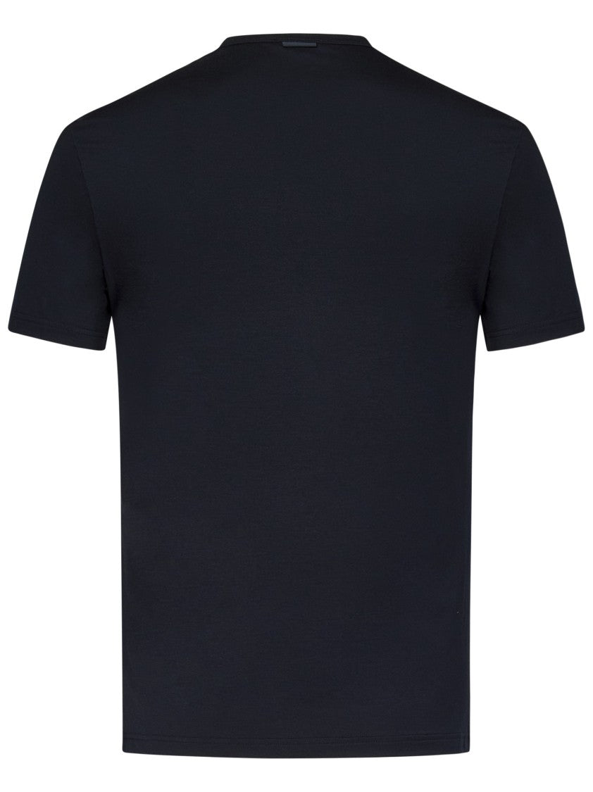 Zegna Tailored Blue T-Shirt With Classic Crewneck Design