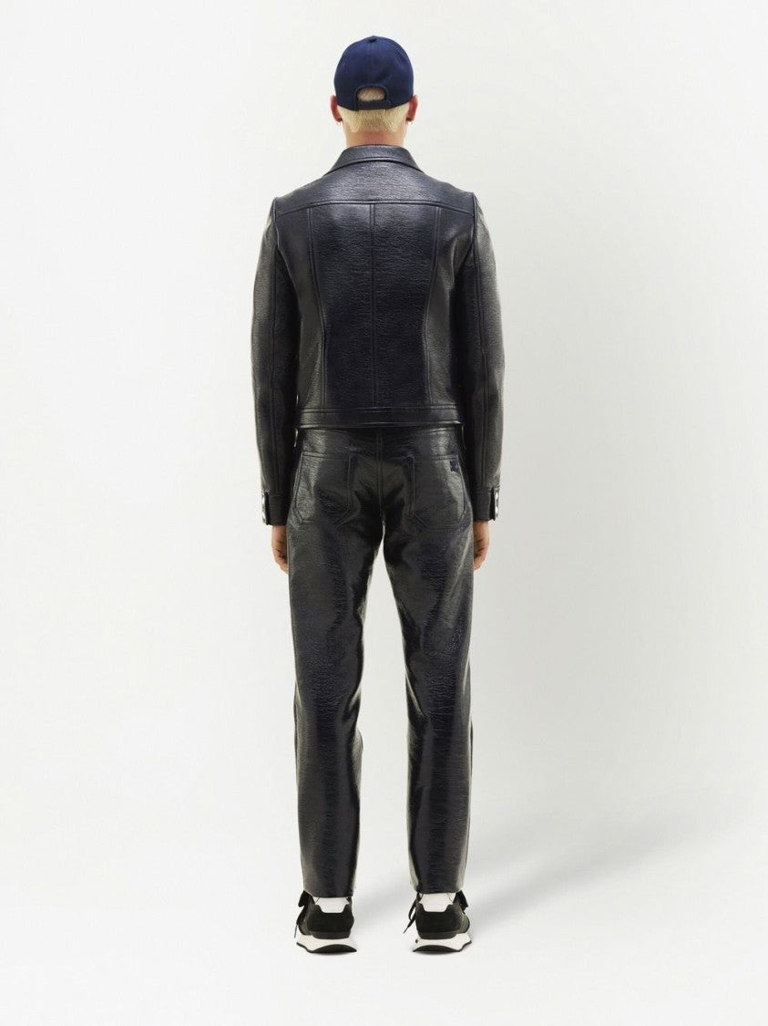 Courrèges Structured Black Faux-Leather Jacket