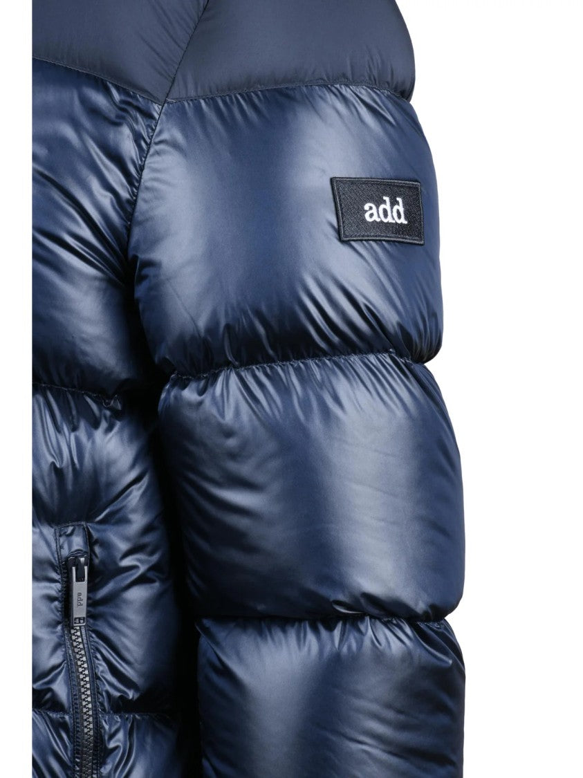 Add Blue Puffer Glossy Finish Polyamide Down Jacket