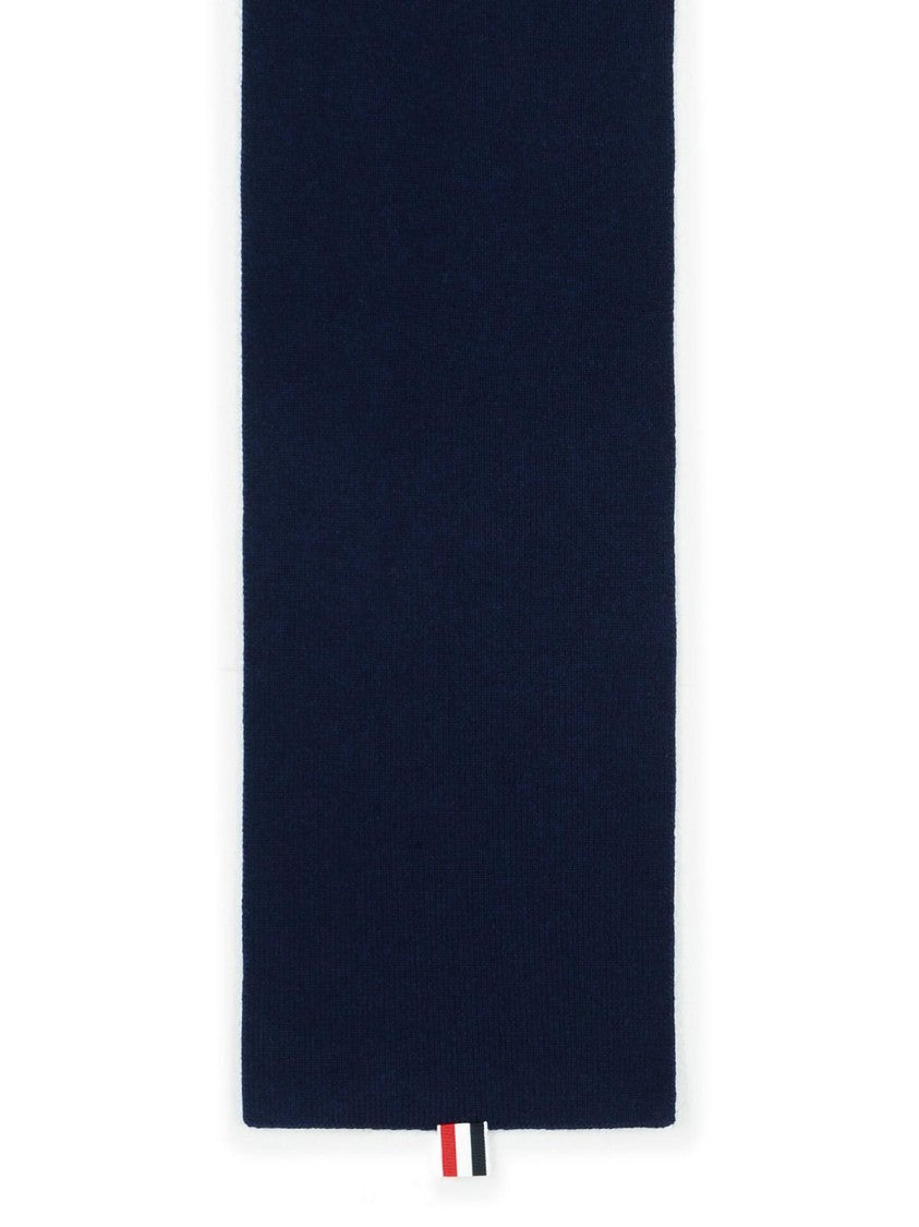 Thom Browne '4 Bar' Navy Cashmere Scarf