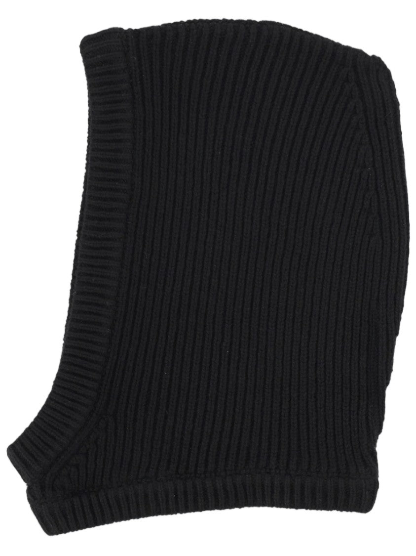 Rick Owens Hood Ribbed Knit Cashmere-Wool Blend Hat