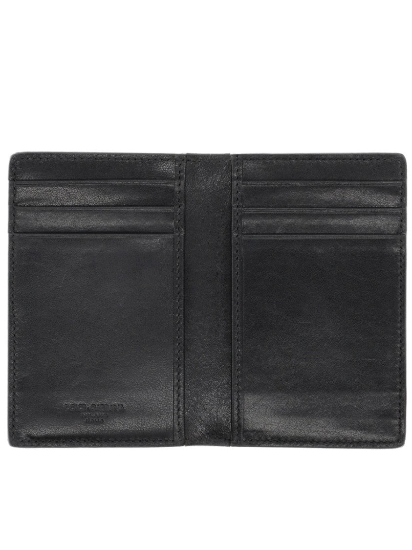 Dolce & Gabbana Neutrals Sleek Metallic Emblem Card Holder