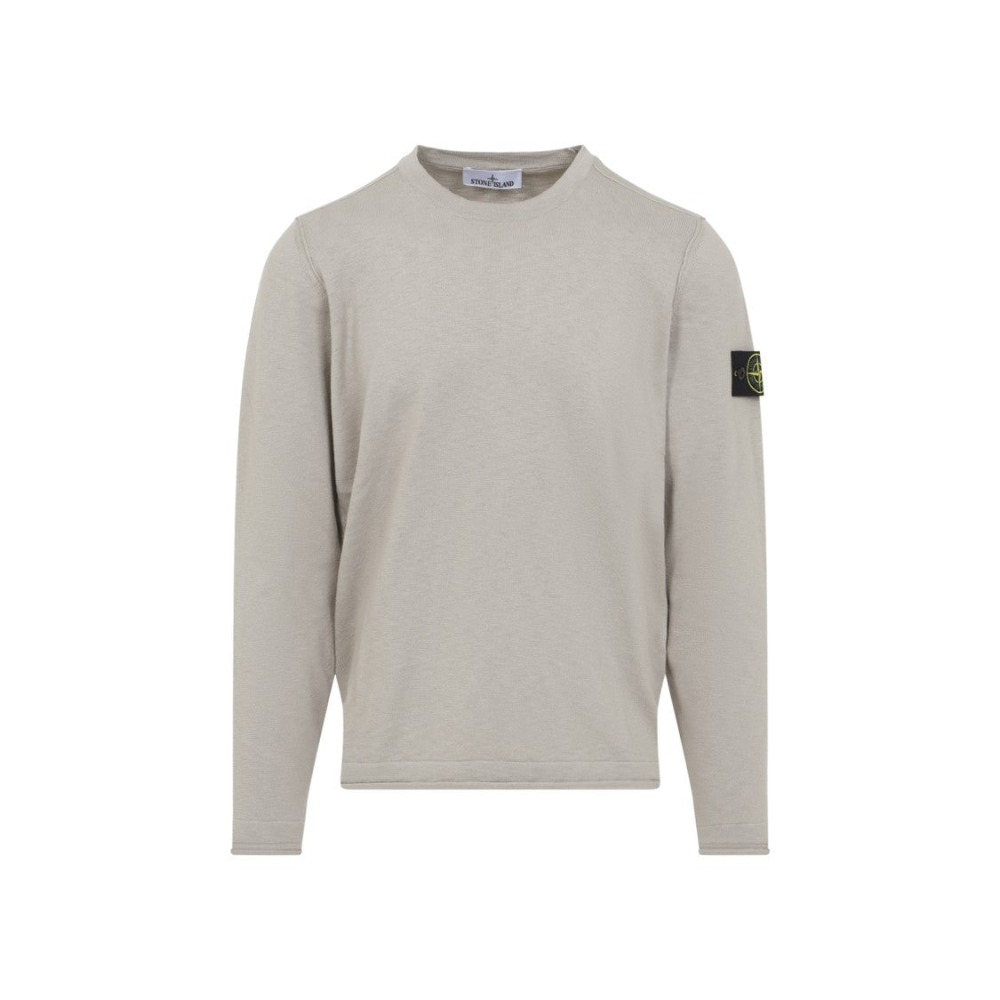 Stone Island Textured Crew Neck Pullover With Distinctive Patch