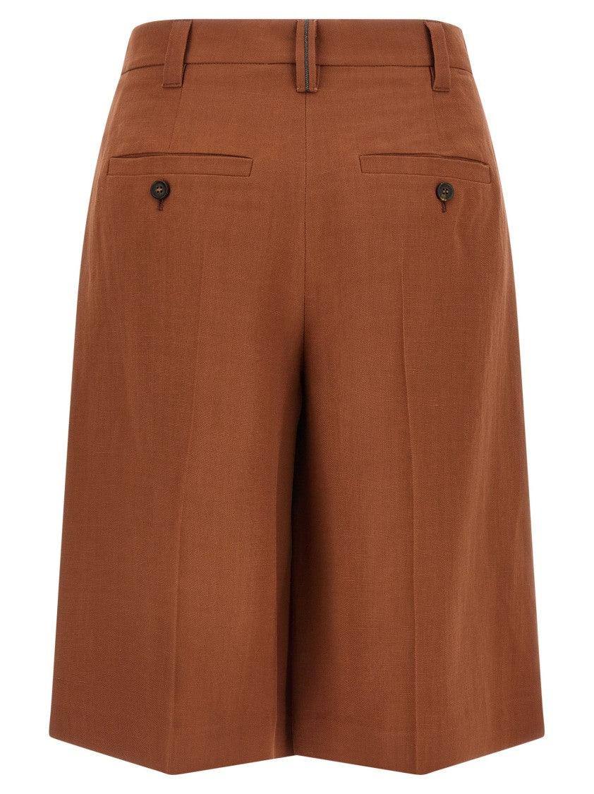 Brunello Cucinelli 'Sartorial' Viscose And Linen Bermuda Shorts