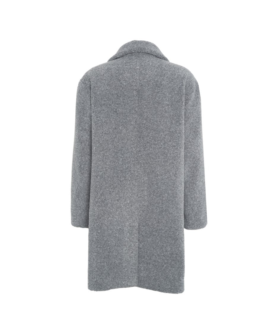 Herno Mid-Length Teddy Coat With Classic Lapel