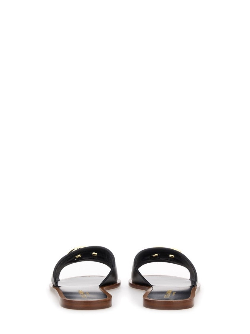 Dolce & Gabbana Leather Slide Sandals