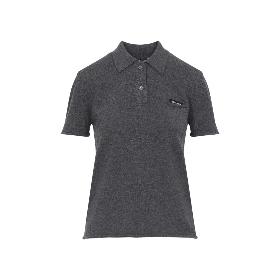 Miu Miu Heathered Cashmere Polo T-Shirt With Classic Collar