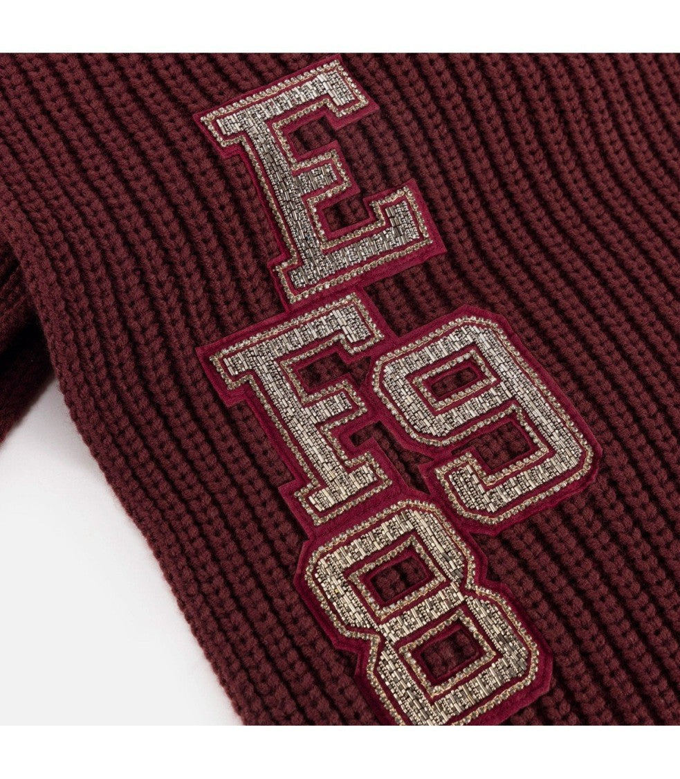 Elisabetta Franchi Rouge Noir Ribbed Scarf