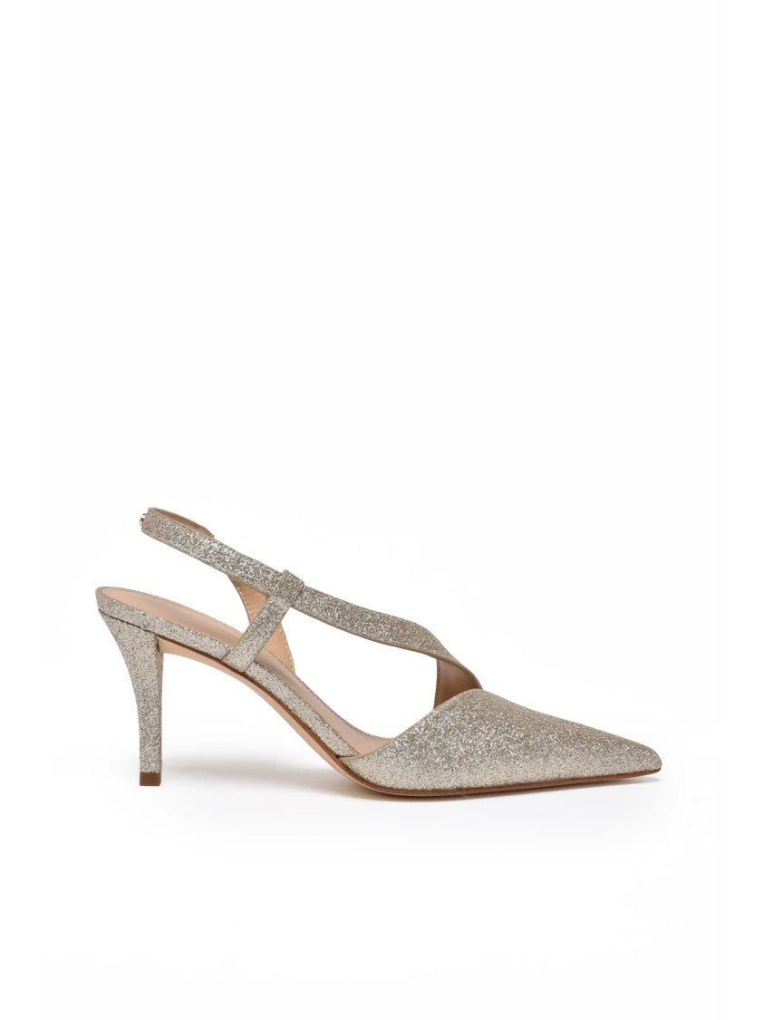 Michael Kors Gold Leather Glitter Pumps