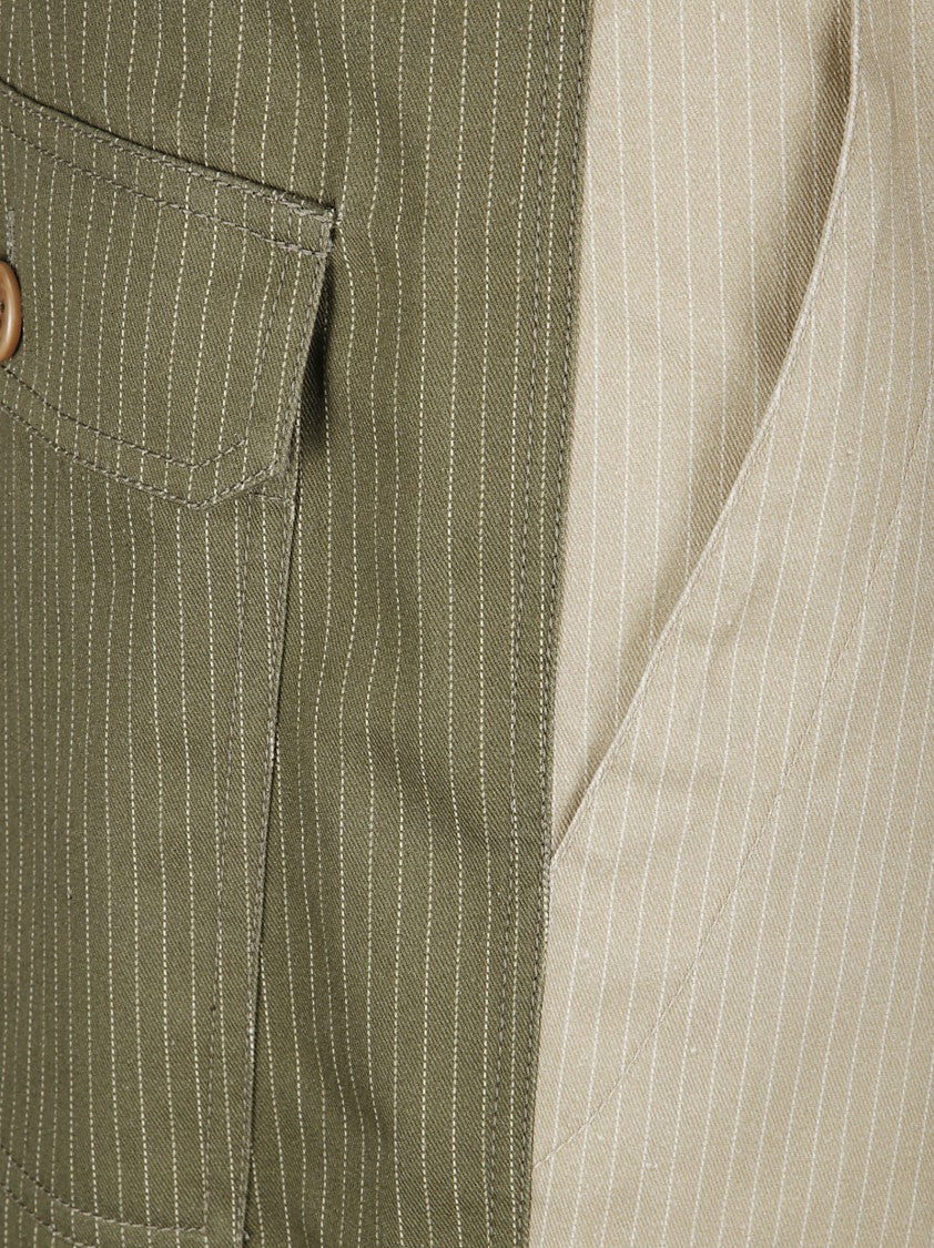 Jejia Ankle-Length Lightweight Cotton Pants With Dual-Color Panel