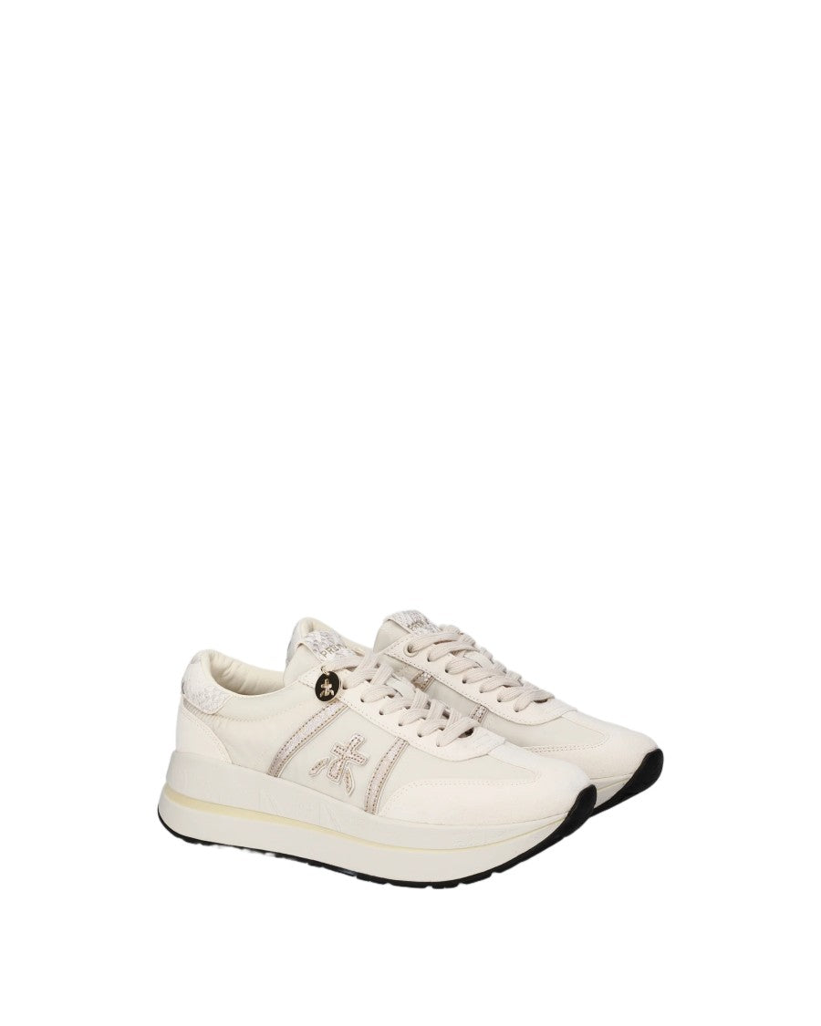 Premiata Sparkling Details Textured Leather Sneakers