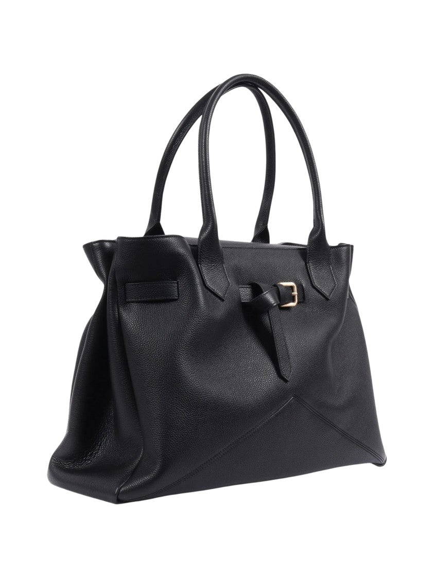 Ballantyne Kate Bag L Gold Accents Textured Leather Shoulder Bag