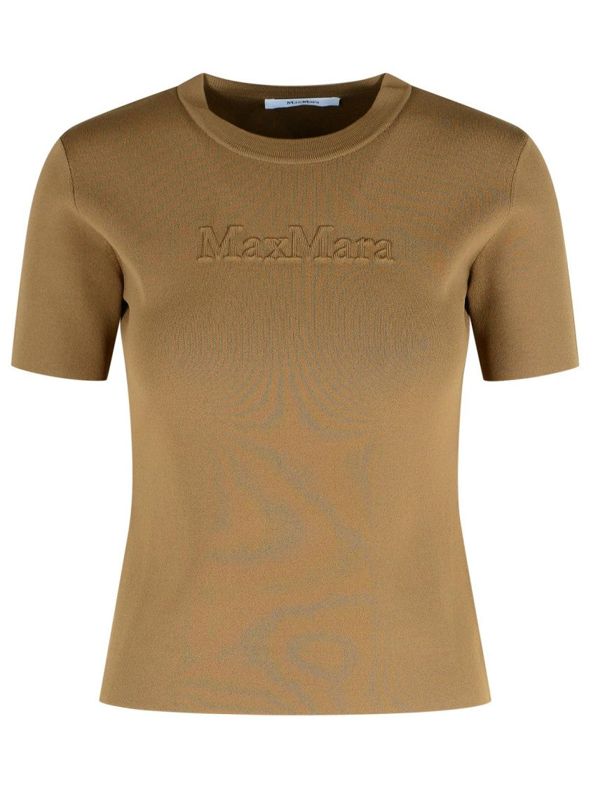 Max Mara 'Adelio' Hazelnut Viscose Blend T-Shirt