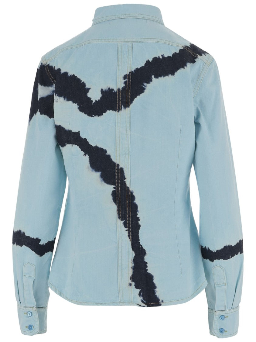 Don't @ Me Light Blue Tie-Dye Cotton Shirt