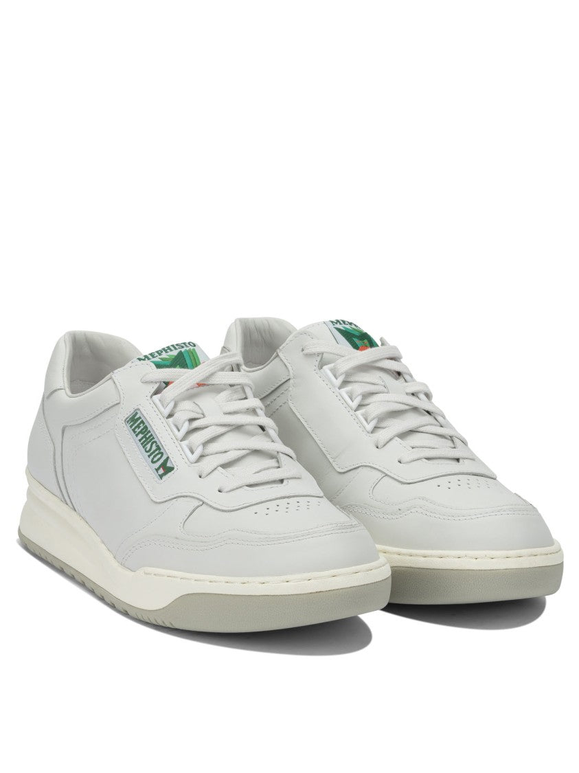 Mephisto Smooth Leather Round-Toe Sneakers