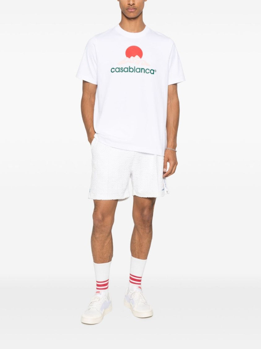 Casablanca Graphic Print Crew Neck T-Shirt With Straight Hem