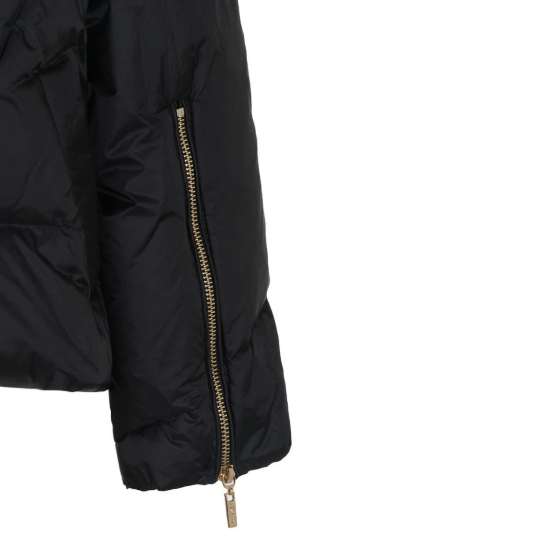 Twin-Set Structured Collar Black Quilted Twin-Set Coat