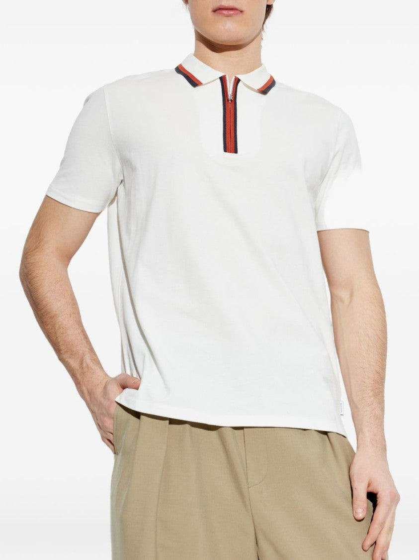 Paul Smith Half-Zip Polo Shirt With Contrasting Striped Collar
