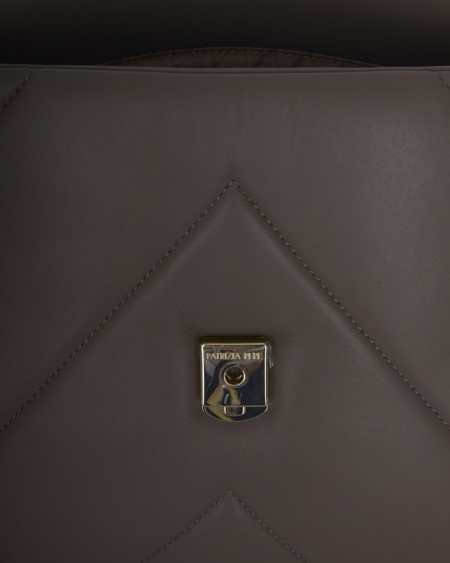 Patrizia Pepe Geometric Padded Leather Crossbody Bag With Chain Strap