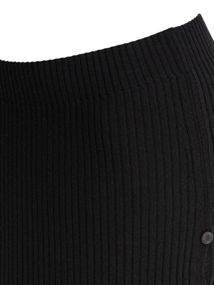 Courrèges Ribbed Knit Skirt With Button Detail