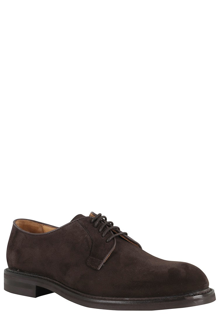 John Spencer Dainite Derby Shoe In Brown Suede