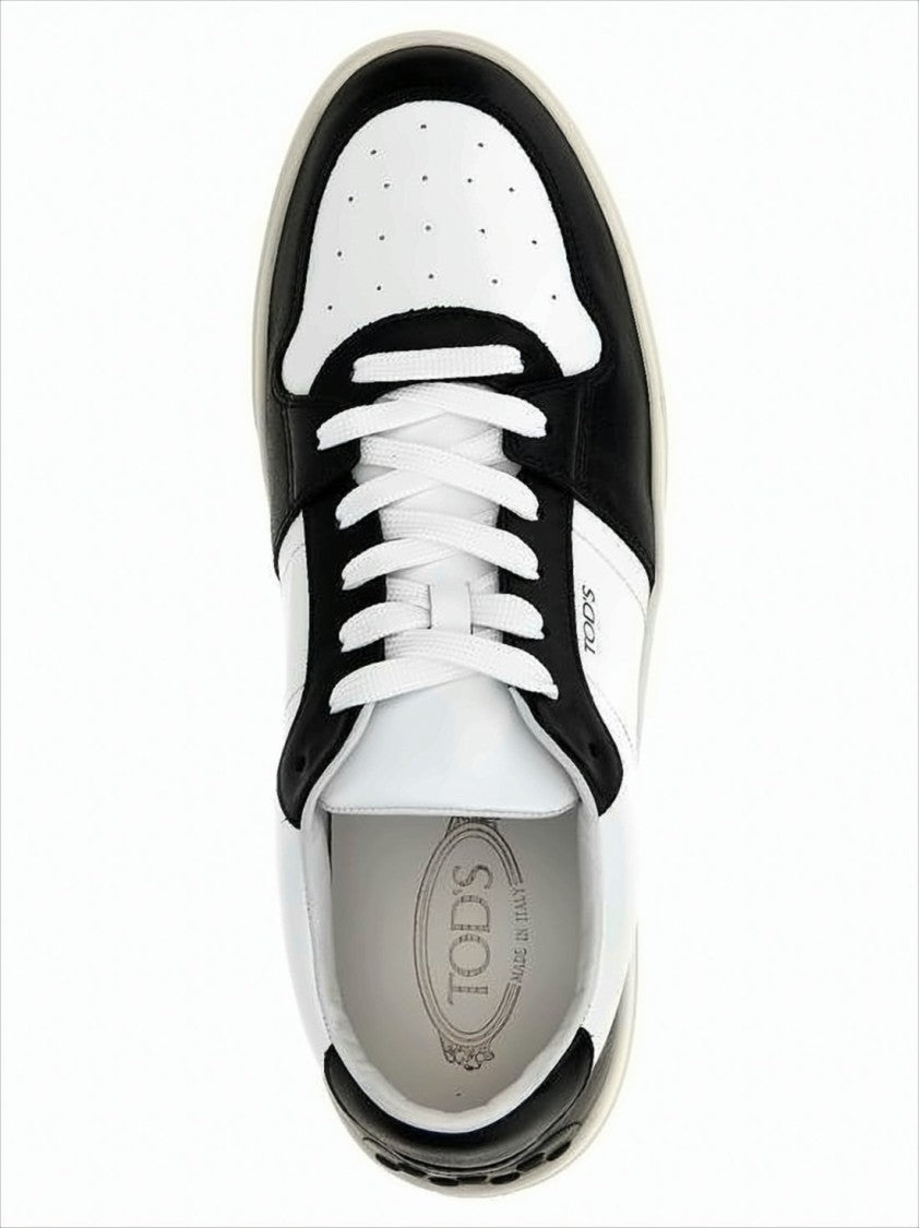 Tod's Low-Top Leather Sneakers With Color Block Design
