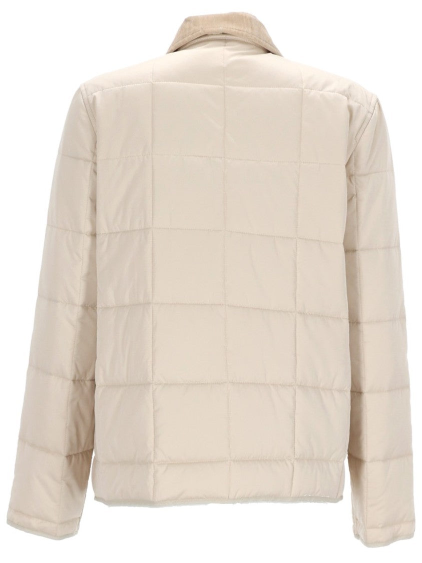 Fay Neutrals Quilted Boxy Field Jacket