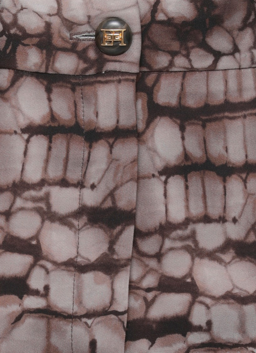Elisabetta Franchi Brown Viscose Animalier Shorts